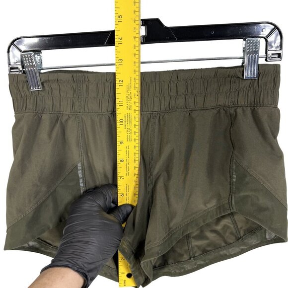 Lululemon Miles Ahead Womens 4 Olive Green Running Shorts Athleisure Sporty Gym - Picture 8 of 10